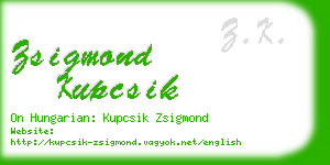 zsigmond kupcsik business card
